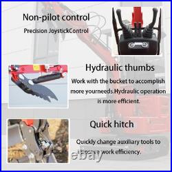 1.4 Ton Mini Excavator Crawler Kubota Diesel Engine Ripper Auger Drill Free Ship