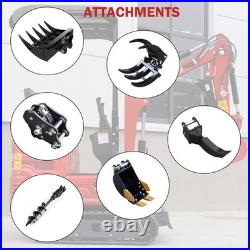 1.4 Ton Mini Excavator Crawler Kubota Diesel Engine Ripper Auger Drill Free Ship