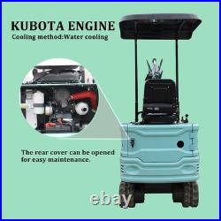 1.4 Ton Mini Excavator Hydraulic Tracked Digger Kubota Diesel Engine USA STOCK