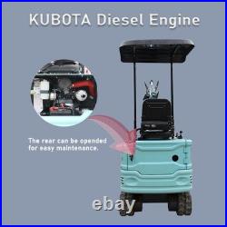 1.4 Ton Mini Excavator Tracked Diggers with Kubota Diesel Engine Free Unloading