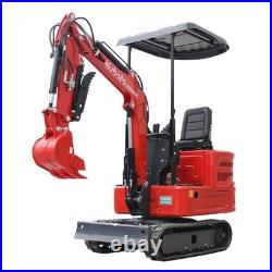 1.4 Ton Red Mini Excavator Kubota Engine Hydraulic Pilot Control, USA STOCK, VA