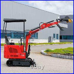 1.5Ton Digger Mini Excavator 13.5hp Gas Tracked Crawler B&S EPA Engine Depth 5ft