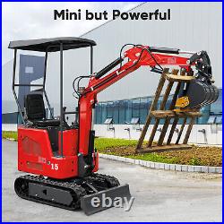 1.5Ton Digger Mini Excavator 13.5hp Gas Tracked Crawler B&S EPA Engine Depth 5ft