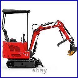 1.5Ton Digger Mini Excavator 13.5hp Gas Tracked Crawler B&S EPA Engine Depth 5ft