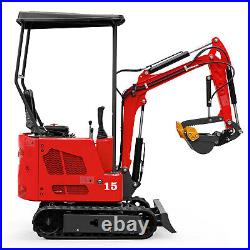 1.5Ton Digger Mini Excavator 13.5hp Gas Tracked Crawler B&S EPA Engine Depth 5ft