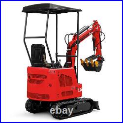 1.5Ton Digger Mini Excavator 13.5hp Gas Tracked Crawler B&S EPA Engine Depth 5ft