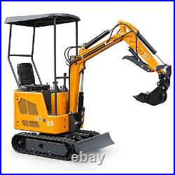 1.5 Ton Mini Excavator Tracked Crawler Digger with Canopy with Thumb Holder USA