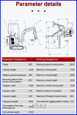 1.5ton Operate Weight Small Digger Hydraulic Track Mini Excavator