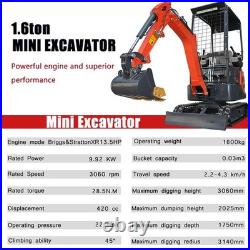 1.6Ton Mini Excavator 13.5HP EPA Gas Free Delivery / Unloading+5 accessories 1.6Ton Mini Excavator 13.5HP EPA Gas Free Delivery / Unloading+5 accessories