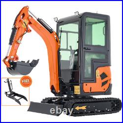 1.6 Ton 23hp Mini Excavator Gas Digger Crawler B&S EPA Engine Closed Cabin