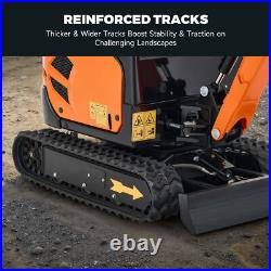 1.6 Ton 23hp Mini Excavator Gas Digger Crawler B&S EPA Engine Closed Cabin