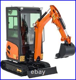 1.6 Ton 23hp Mini Excavator Gas Digger Crawler B&S EPA Engine Closed Cabin