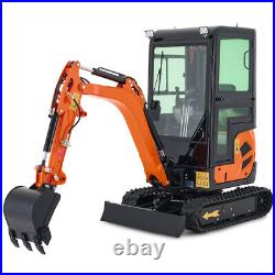 1.6 Ton 23hp Mini Excavator Gas Digger Crawler B&S EPA Engine Closed Cabin