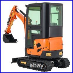 1.6 Ton 23hp Mini Excavator Gas Digger Crawler B&S EPA Engine Closed Cabin
