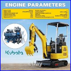 1.8T Mini Excavator Kubota D722 Diesel Engine, Side Swing & Extendable Tracks