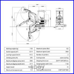 1.8Ton KUBOTA Diesel Mini Excavator, 4,000 lbs Digger EPA Certified Free Ship