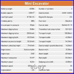 1.8Ton Mini Excavator Crawler Tracked Kubota Twin cylinder Diesel EPA Free ship 1.8Ton Mini Excavator Crawler Tracked Kubota Twin cylinder Diesel EPA Free ship