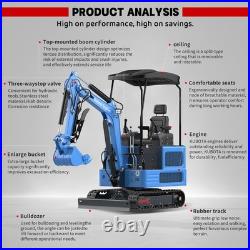 1.8Ton Mini Excavator Crawler Tracked Kubota Twin cylinder Diesel USA STOCK EPA