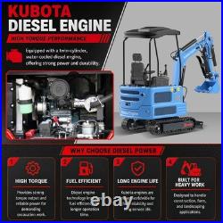 1.8Ton Mini Excavator Crawler Tracked Kubota Twin cylinder Diesel USA STOCK EPA