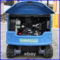 1.8Ton Mini Excavator KUBOTA Diesel Engine 4000lbs Twin Cylinder Pilot System US