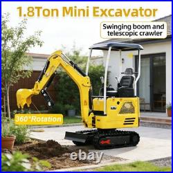 1.8Ton Mini Excavator Kubota D722 Diesel with Side Swing & Extendable Track USA