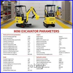 1.8Ton Mini Excavator Kubota Engine Side Swing & Extendable Tracks US Warehouse