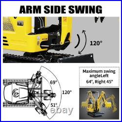 1.8Ton Mini Excavator Kubota Engine Side Swing & Extendable Tracks US Warehouse