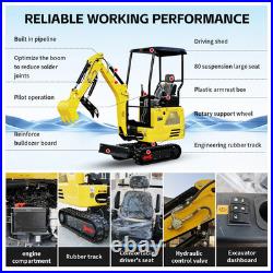 1.8Ton Mini Excavator Kubota Engine Side Swing & Extendable Tracks US Warehouse