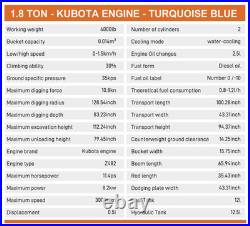 1.8Ton Mini Excavator Kubota water-cooled diesel engine Pilot control DIGGER 1.8Ton Mini Excavator Kubota water-cooled diesel engine Pilot control DIGGER