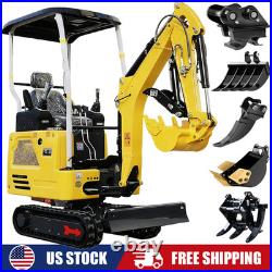 1.8Ton Mini Excavator Side Swing Kubota Diesel Tracked Digger with 5 Attachments