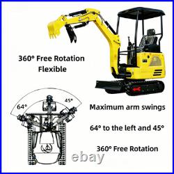 1.8Ton Mini Excavator Side Swing Kubota Diesel Tracked Digger with 5 Attachments