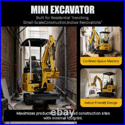 1.8Ton Mini Excavator Side Swing Kubota Diesel Tracked Digger with 5 Attachments