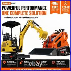 1.8 T Mini Excavator Hydraulic Thumb Clip 13.5HP Skid Steer Loader B&S Engine US