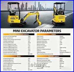 1.8 T Mini Excavator Hydraulic Thumb Clip 13.5HP Skid Steer Loader B&S Engine US