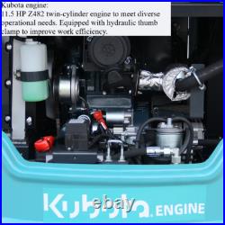 1.8 Ton Mini Excavator Digger Hydraulic Thumb KUBOTA Diesel, EPA Certified USA
