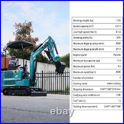 1.8 Ton Mini Excavator Digger Tracked Hydraulic Thumb Pioneer Kubota Diesel EPA