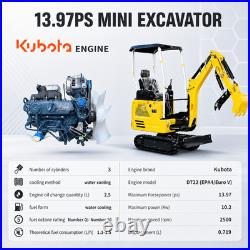 1.8 Ton Mini Excavator KUBOTA D722 Engine Expand Track Side Swing Pilot Control