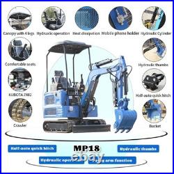 1.8 Ton Mini Excavator Kubota Diesel Pilot Digger Auger Quick Hitch Attachments