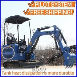 1.8 Ton Mini Excavator Kubota Engine Pilot Hydraulic 2-Year Warranty Free Ship
