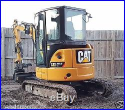 1 Owner 2013 Caterpillar 303.5E CR Mini Track Excavator Cab HEAT AC CAT Backhoe