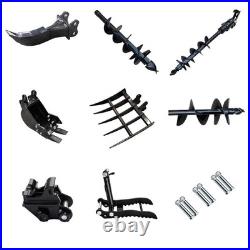 1 Ton 13.5HP Canopy Mini Hydraulic Excavator with 8Pcs Attachments Set in Stock