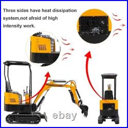 1 Ton 13.5HP Canopy Mini Hydraulic Excavator with 8Pcs Attachments Set in Stock