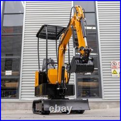 1 Ton 13.5HP Canopy Mini Hydraulic Excavator with 8Pcs Attachments Set in Stock