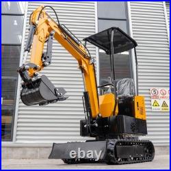 1 Ton 13.5HP Canopy Mini Hydraulic Excavator with 8Pcs Attachments Set in Stock