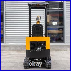 1 Ton 13.5HP Canopy Mini Hydraulic Excavator with 8Pcs Attachments Set in Stock