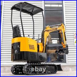 1 Ton 13.5HP Canopy Mini Hydraulic Excavator with 8Pcs Attachments Set in Stock