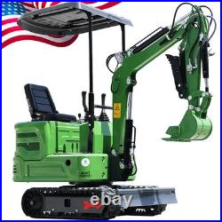 1 Ton B&S Gas Mini Excavator Tracked Crawler Digger 13.5 HP With Hydraulic Thumb