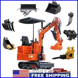 1 Ton Mini Excavator 13.5HP B&S Engine + Multi-Type Attachments FREE SHIPPING