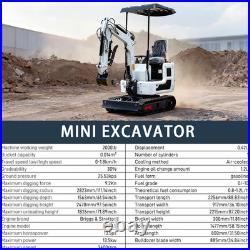 1 Ton Mini Excavator 13.5HP B&S Engine Track Digger FREE SHIPPING USA STOCK