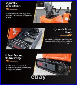 1 Ton Mini Excavator 13.5HP B&S Gas Engine Crawler Digger with Hydraulic Thumb